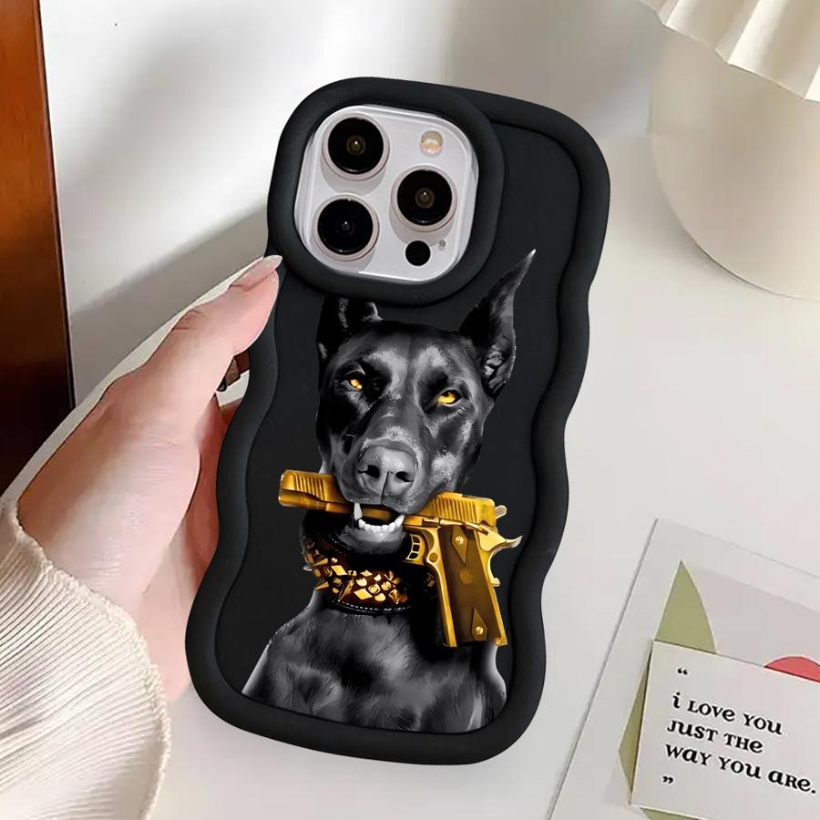 Case for iPhone 8 12 15 Plus 16 Pro Max 14 11 XR 13 17 Air Soft Phone Cover Trendy Doberman