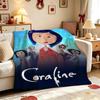 Mysterious Stop Motion Fantasy World Coraline Flannel Printed Blanket Thick Soft Fleece Blanket For Camping Travel Home Decor Holiday Gift