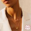 Minimalist Square CZ Pendant Necklace Women Sterling O-Chain Elegant Clavicle Jewelry