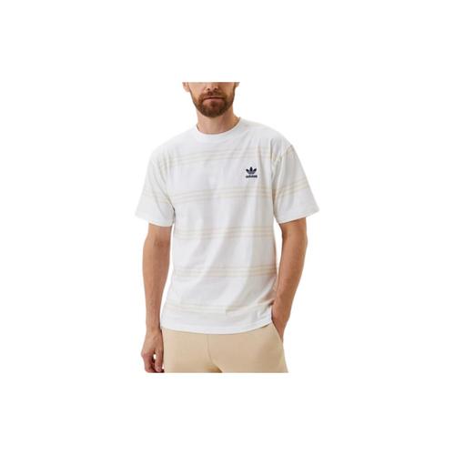 adidas Originals Striped Colorblock Crew Neck Short Sleeve T-Shirt Men's White