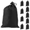 Black Drawstring Carry Bag Polyester Drawstring Pouch Waterproof Skipping Rope Storage Bag