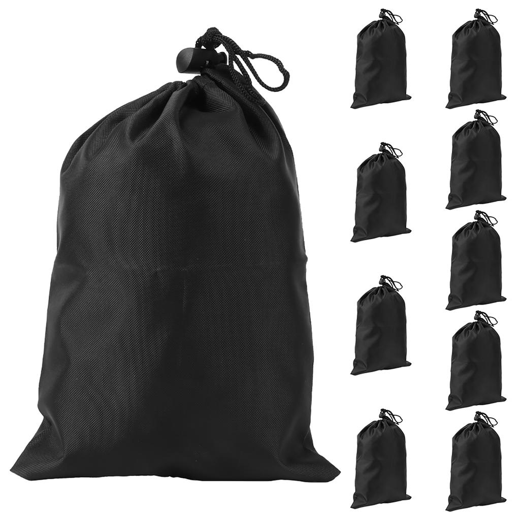 Black Drawstring Carry Bag Polyester Drawstring Pouch Waterproof Skipping Rope Storage Bag