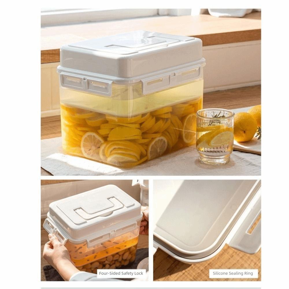 5L Kimchi Press Container Transparent Fresh Keeping Box Portable Ferment Storage Container Travel