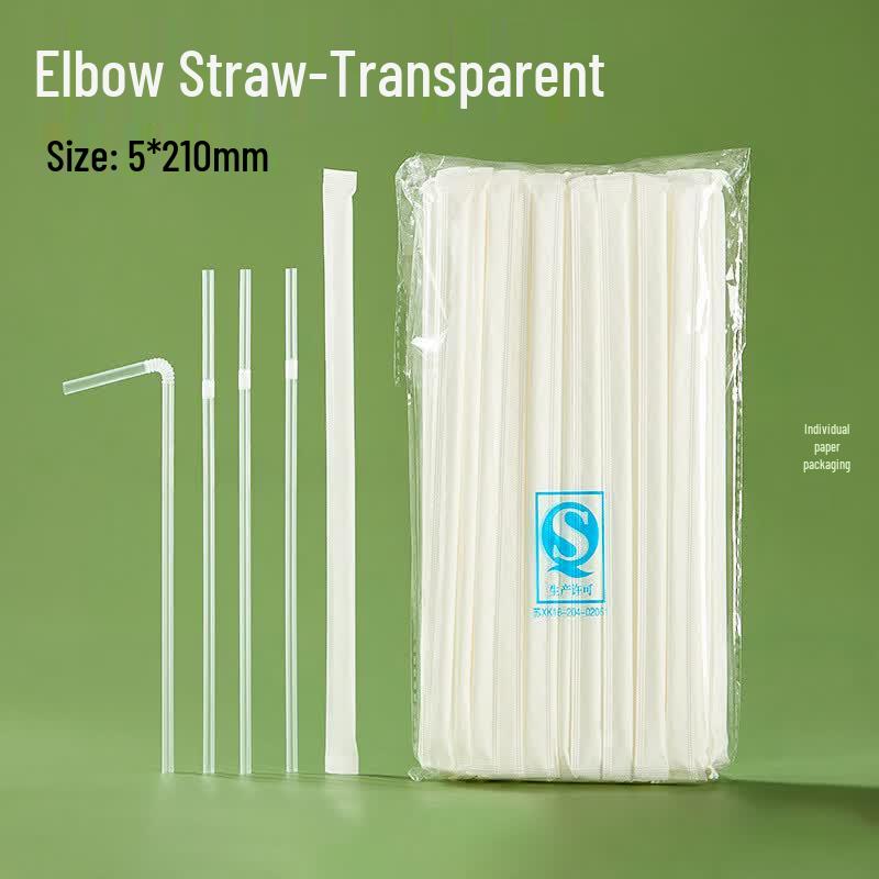 BoZhen JiangChu Individually Wrapped Disposable Bent Straws прозрачный
