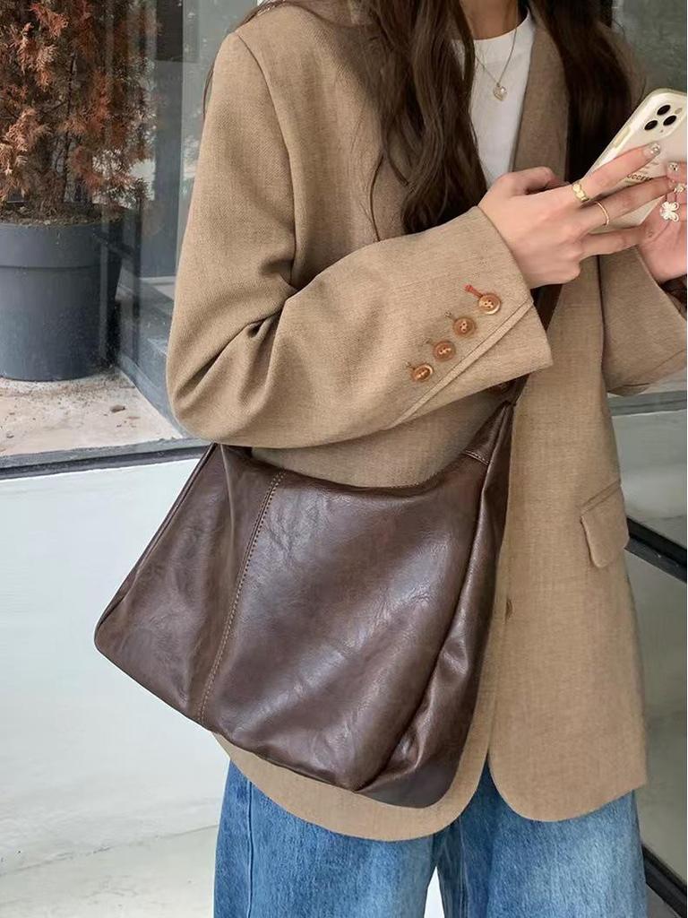 Maillard Retro Women's Crossbody Tote - Trendy, Versatile, Large Capacity Korean Style Bag