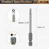 1/3/5pcs Torx Head Screwdriver Bit 1/4" Hex Shank Magnetic No Hole Tip Tamper Proof 6 Point Star S2 Steel Screw Driver Drill Bit