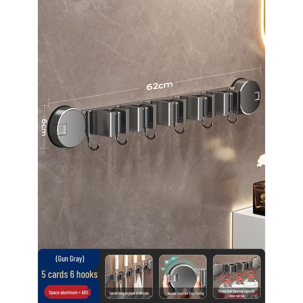 Saugbecher-Mopp- und Besenhalter - Bohrerfreie Wandmontage für die Badezimmeraufbewahrung