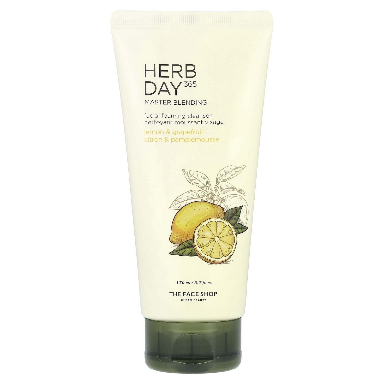 

The Face Shop, Herb Day 365, Facial Foaming Cleanser, Lemon & Grapefruit, 170ml (5.7 fl oz)