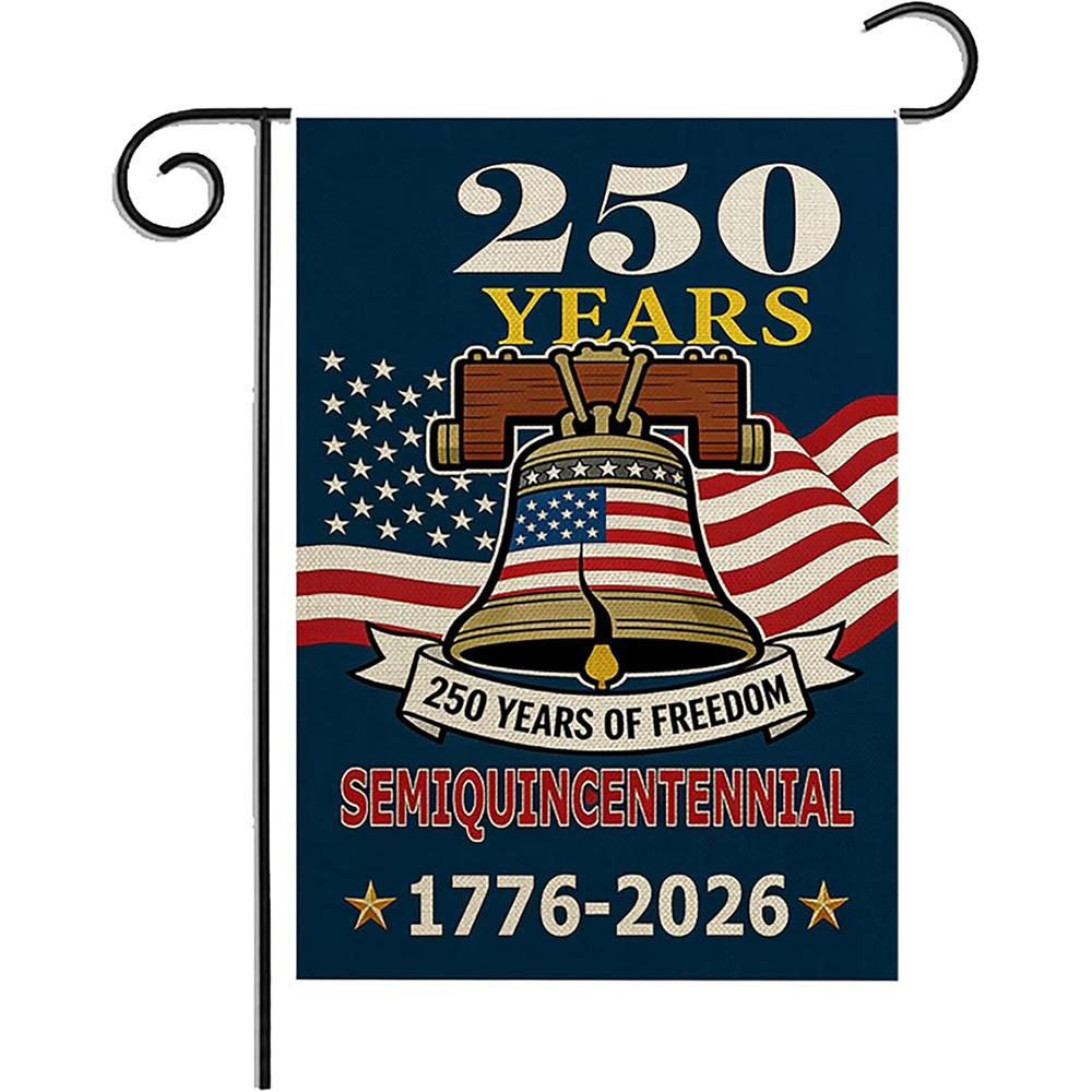 Bandiera da Giardino 250° Anniversario USA, Stendardo Verticale da Esterno a Doppia Faccia per il 4 Luglio, Bandiera da Giardino