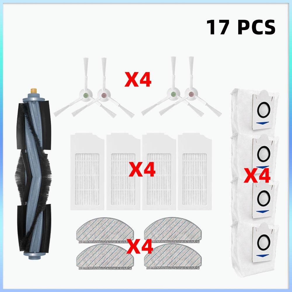 Kompatibel für ECOVACS T10 PLUS / X1 PLUS Ersatzteile Zubehör Hauptbürste Seitenbürsten Filter Wischmopp Staubbeutel Zubehör