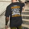Funny Grandpa Ride Motorcycle Distressed Graphic Print T Shirt Biker Oversized White Short Sleeve Tee