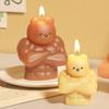 3D Birthday Bear Aromatherapy Candle Mold DIY Cute Muscle Bear Abdominal Muscle Gypsum Mold for Birthday Gift Cake Candle Decor