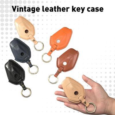 Leather Key Fob Cover for BMW R1300GS/R1250GS - Vintage Motorcycle Key Holder R4K8