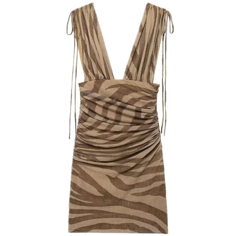 Fashion Style 2024 Summer New Arrival Women's Clothing Stylish Silm Print Silk Net Dress Short Skirt 8183034