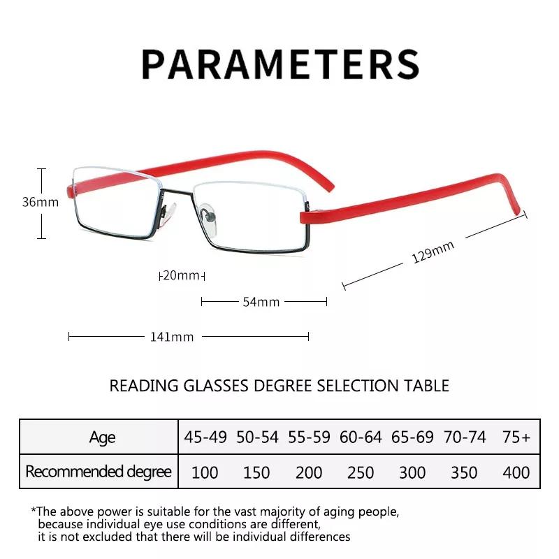 Women Reading Glasses Retro Blue Light Presbyopic Eyeglasses Men  Half Frame Eye Glasses With Box +1.0 +1.5 +2.0 +2.5 ~ +4.0