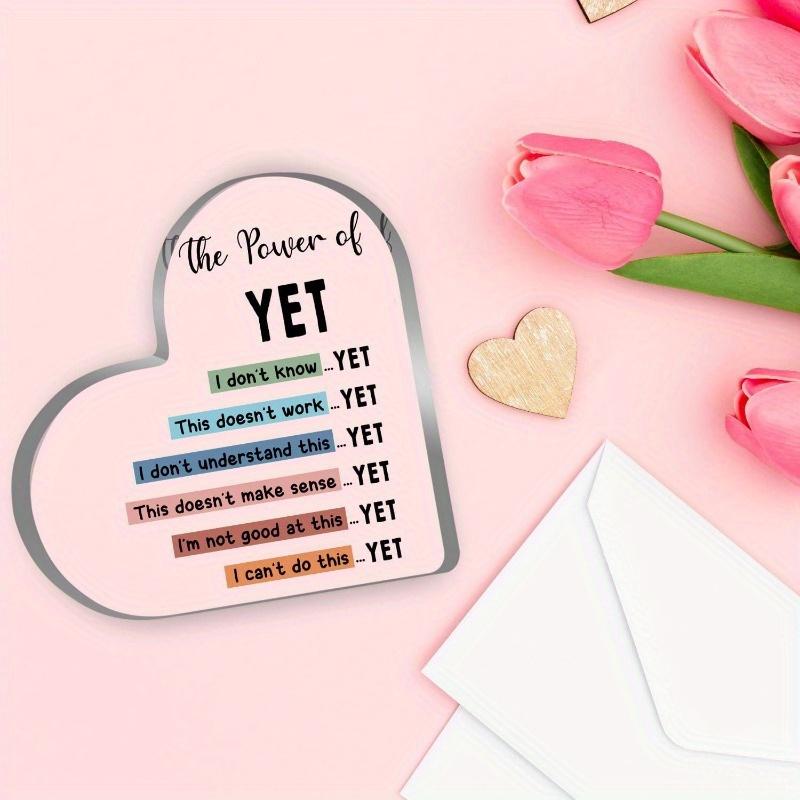 "Power of Yet" Growth Mindset Heart - Therapy Office Decor & Mental Health Sign