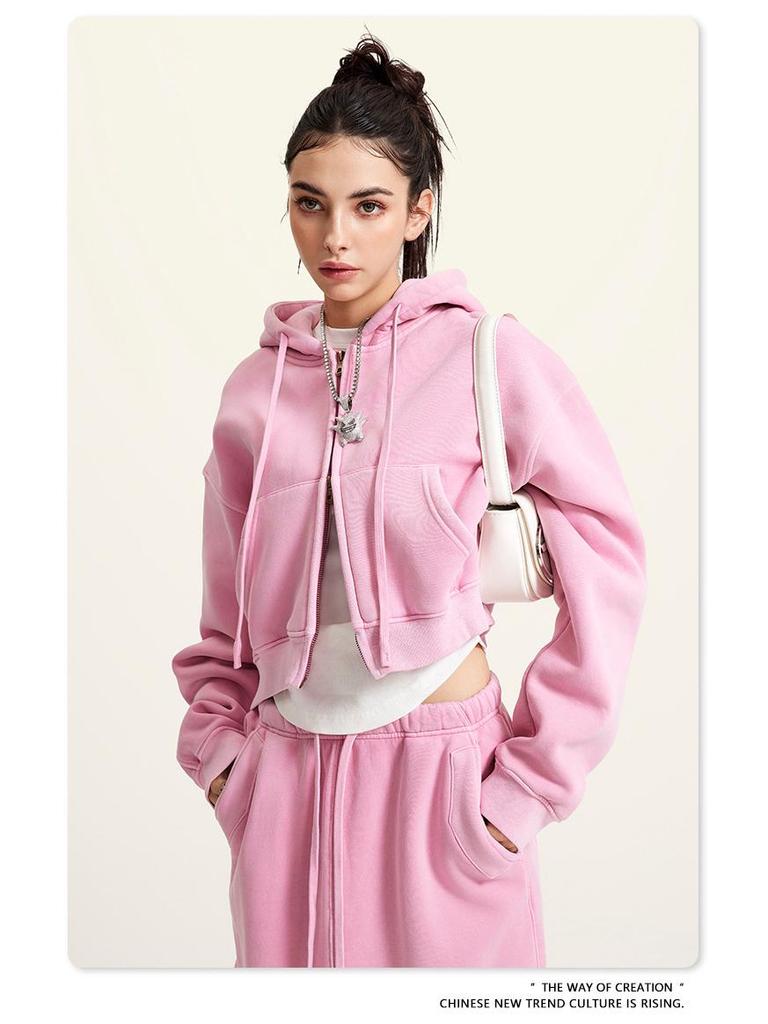 BE Women's 2024 Autumn/Winter Fashion: Hot Girl Washed Cardigan Suit & Short Sports Sweater Dress.