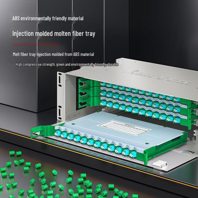 AMLCOM 19-inch Rack Mount 48-Core LC OM3 ODF Fiber Optic Distribution Frame