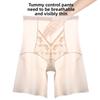 Women's Summer Lightweight Lace Ice Silk 10A Bacteriostatic Crotch Traceless Anti Slip High Waist Belly Retraction Safety Panties