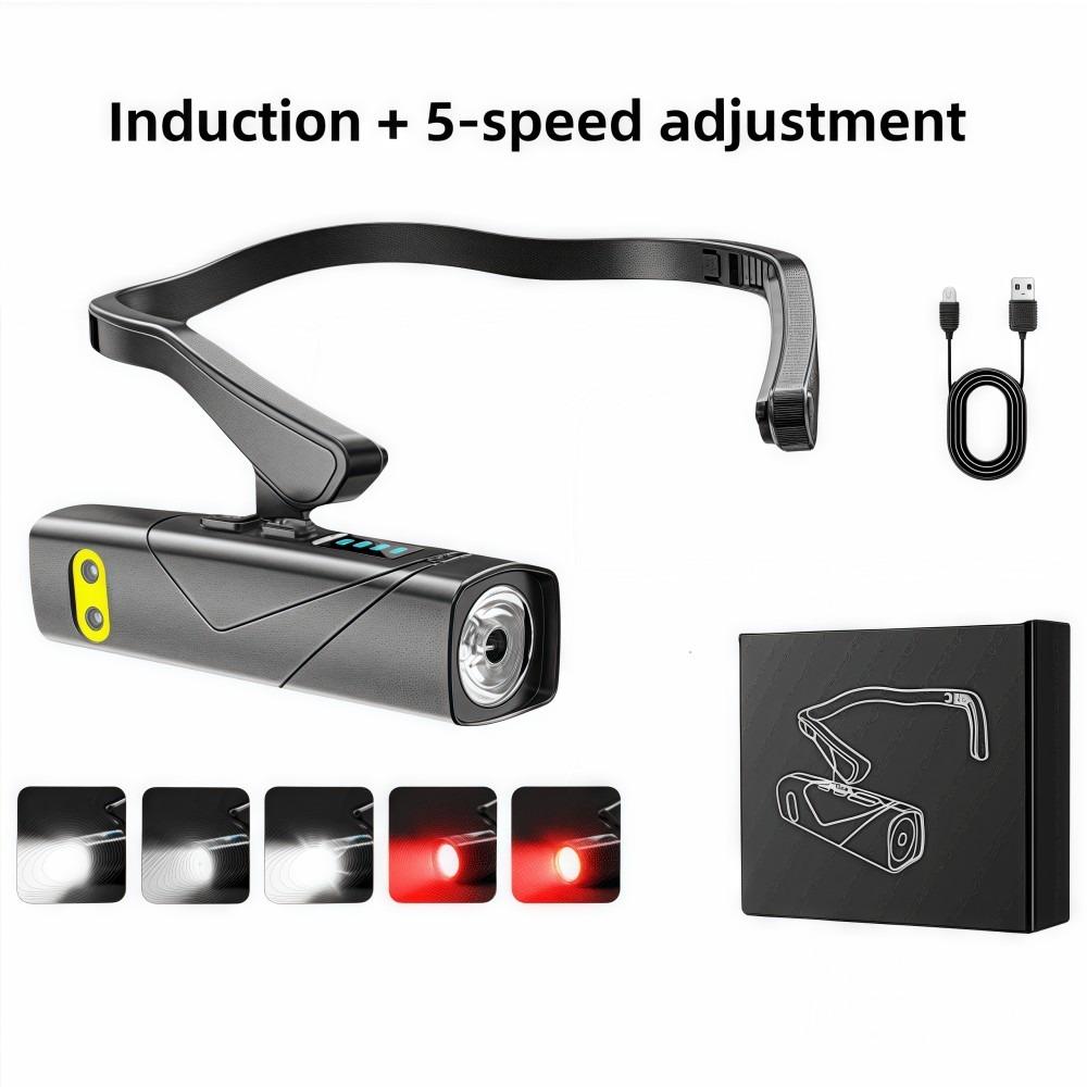 Smart Night Fishing Headlight Detachable Convenient Ear-mounted Flashlight Type-C Charging Long Endurance Sensor Headlight