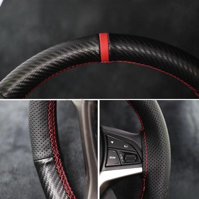 38cm Steering Cover 38cm Soft Anti Slip DIY Hand Sewing Wear-resistant Car Steering-Wheel Braid With Needles Thread