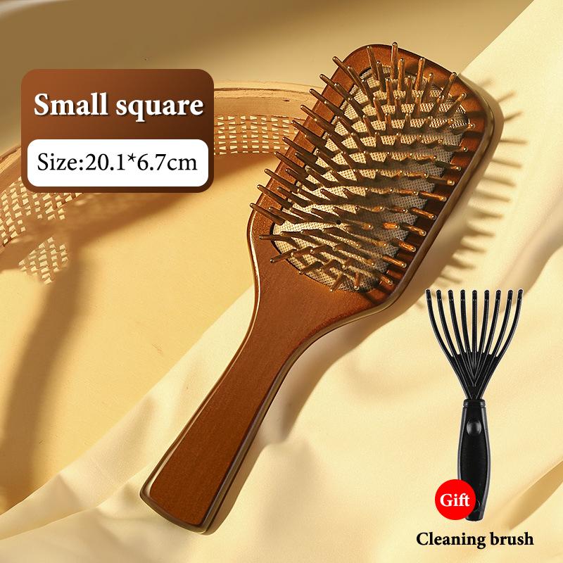 

1 шт. гребінець з сандалового дерева ручної різьби з дерев яними зубцями та повітряною подушкою, масажна щітка для шкіри голови для всіх типів волосся, дерев яний гребінець для укладання волосся