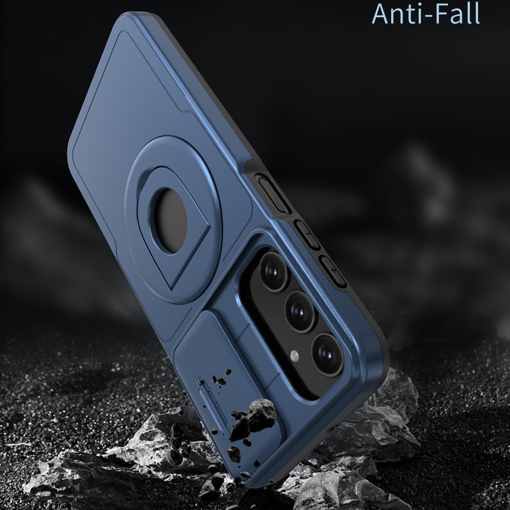 For Samsung Galaxy A34 5G Case Slide Camera Window TPU+PC Magnetic Phone Cover