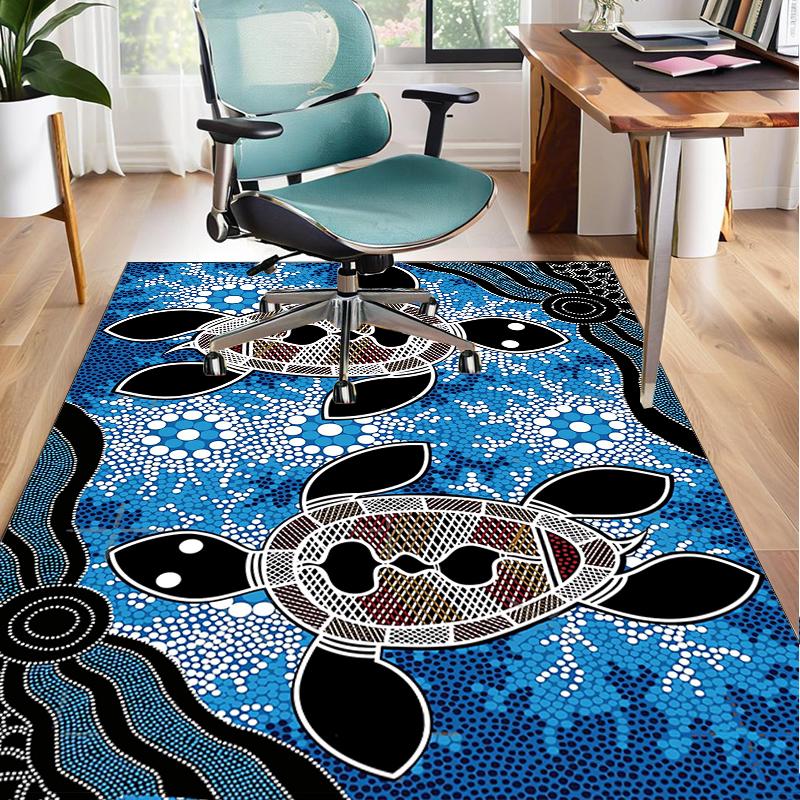 Australian Aboriginal Style Office Rug Chair Mat, Entryway Carpet, Suitable for Front Door, Bedroom, Living Room, Desk, Holiday Gift