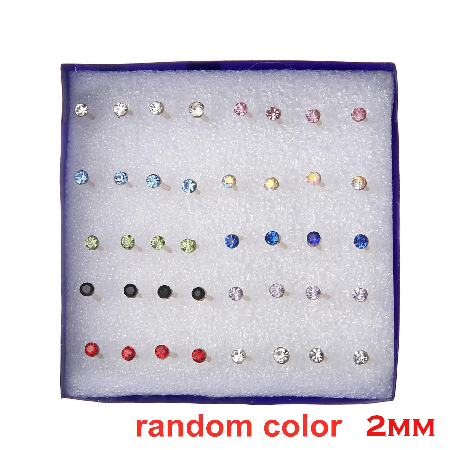 

20 pairs/set White Crystal Earrings Set For Women Earring Set Jewelry Rhinestones Stud Earrings kit Pack lots brincos