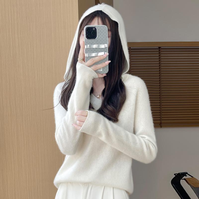 Women's Cashmere Sweater Qinghe Cashmere 30% Cashmere 70% Wool Autumn and Winter Pullover Warm and Fashionable