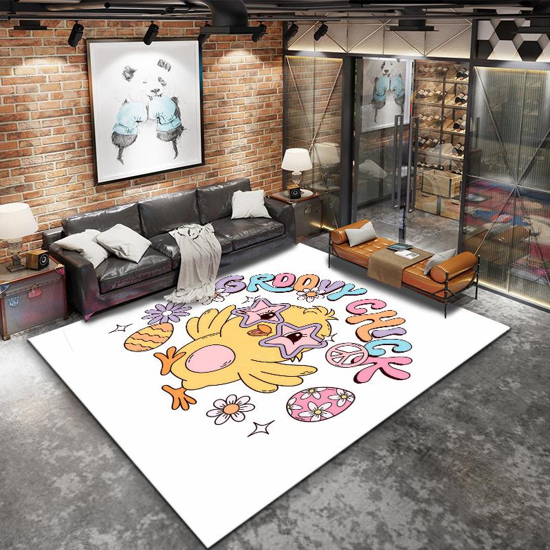 Retro Groovy Chick Carpet Rug For Living Room Bedroom Home Sofa Decoration Kids Play Nonslip Floor Mat