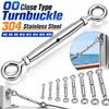 304 Edelstahl OO Geschlossener Typ Spannschloss M5 M6 M8 M10 M12 M14 M16 M20 Rostfreier Drahtseilspanner Robust Einstellbar