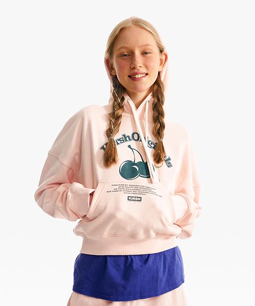 Kirsh Cherry Arch Logo Crop Hoodie [Salmon] Salmon/1One Size