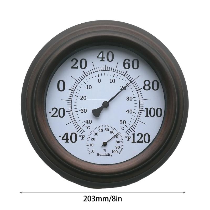 Indoor Outdoor Thermometer Large Number Wall Thermometer Hygrometer Wireless Hanging Hygrometer Garden Decoration