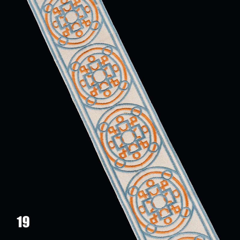 1Meter Vintage Totem Embroidered Jacquard Ribbon Braid Trim Woven Lace Fabric Diy Cushion Curtain Garment Hanfu Belt Accessory