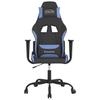 Gaming Chair with Massage Function Black and Blue Fabric