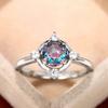Milangirl New Fashion Light Luxury Zircon Colorful Gradient Rings for Women Crown Fresh Elegant Princess Socialite Zircon