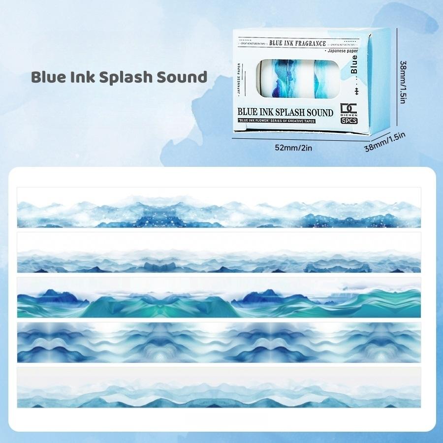 5 adet Sakura Çiçeği Washi Bant Seti Mini Bant Seti Yapışkan Maskeleme Bandı 1cm Dekorasyon Etiketleri Günlük DIY El İşi için