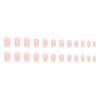 24pcs Short Coffin Shaped Simple Solid Color French Wearable False Nails French Tip Press On Nails Supplies