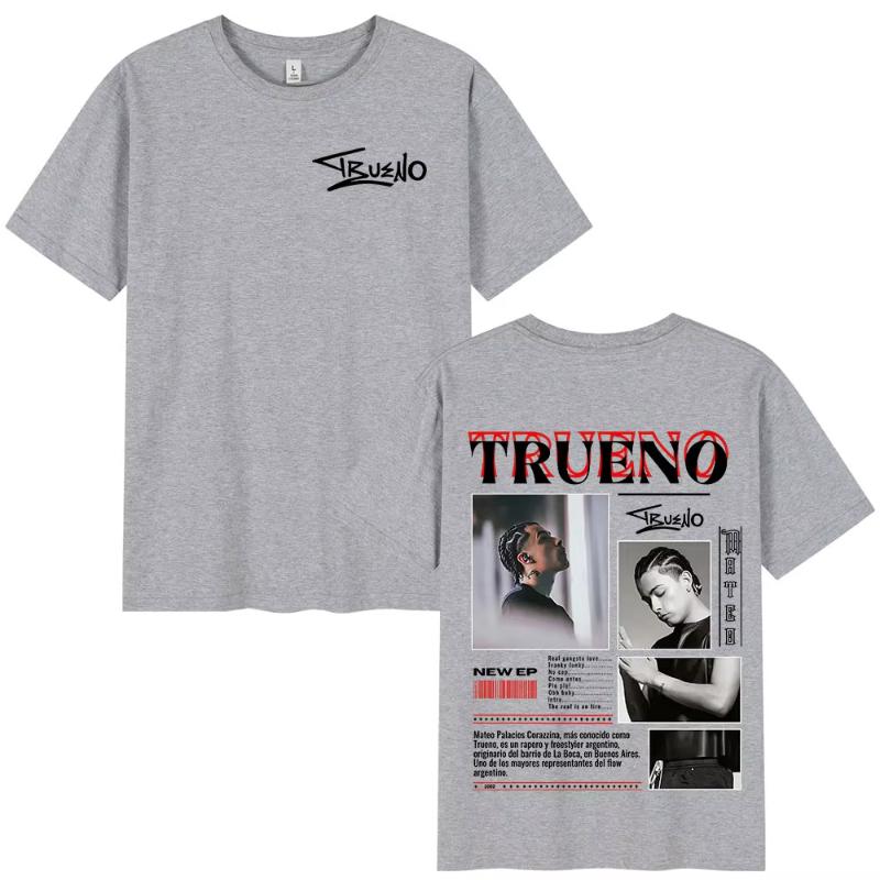 Rapper Trueno Album Tour 2025 Tshirt Unisexs Unisex Clothing Fashion Short Sleeve T Shirt Streetwear Cotton Loose Tshirts Unisex