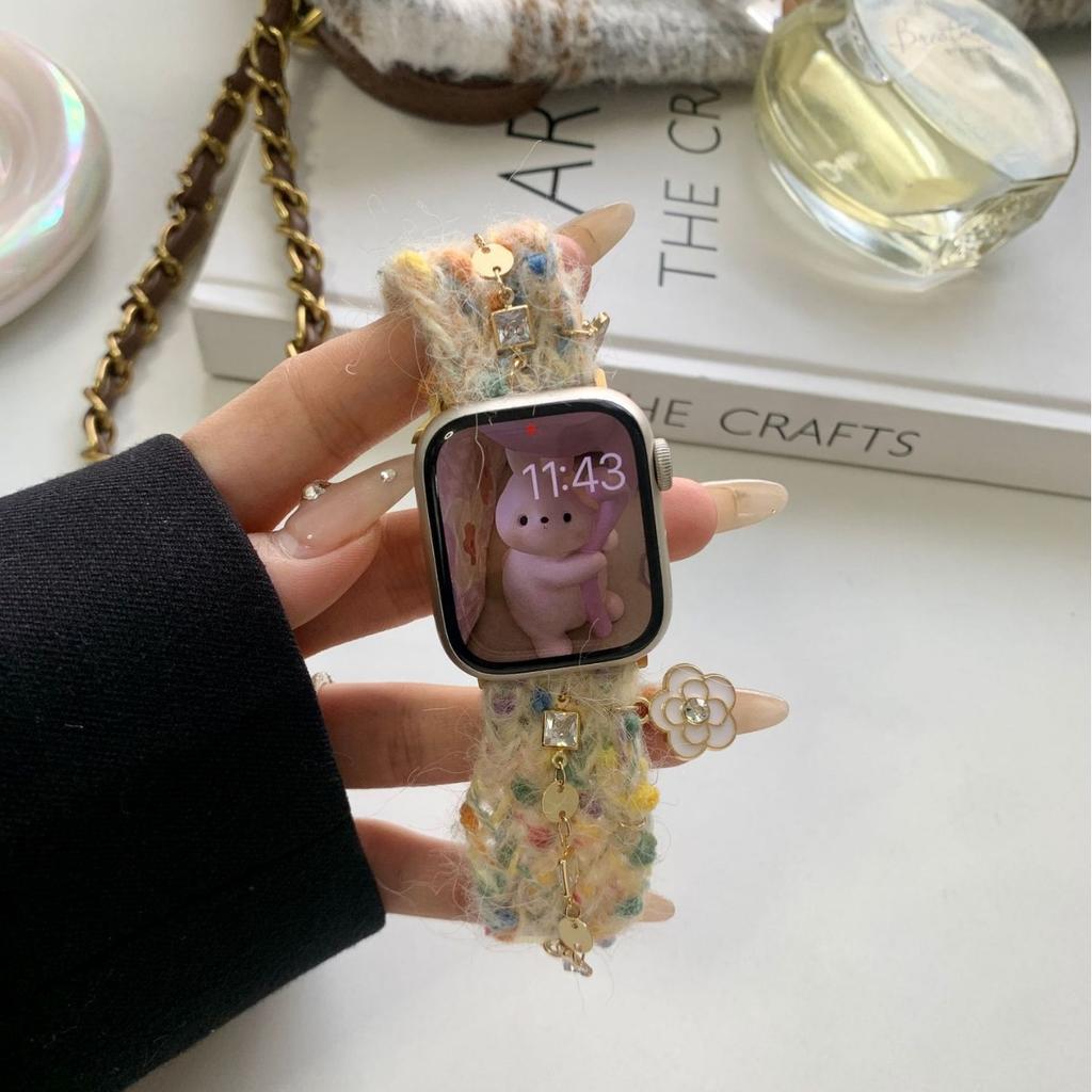 Autumn And Winter Xiaoxiangfeng Woolen Strap Is Suitable For Applewatchs10 Apple Watch Iwatchs9876Se Women