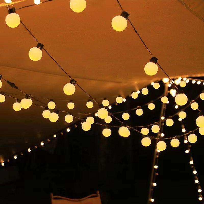 Outdoor Solar G50 Bulb String Lights - Waterproof Camping & Courtyard Decoration