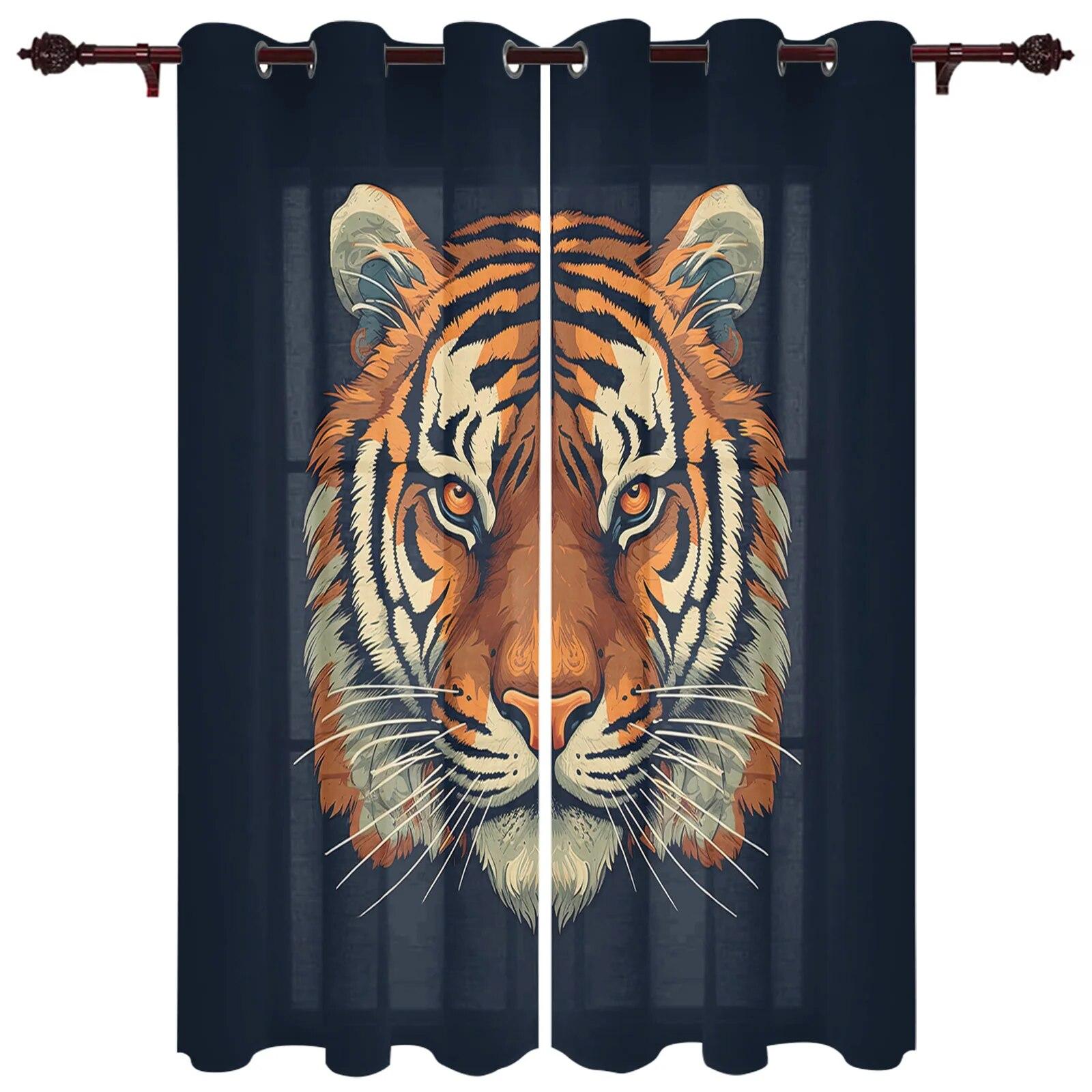 

Шторы с головой тигра в виде животного для спальни, гостиной, оконные шторы, жалюзи, кухня, домашний декор, шторы