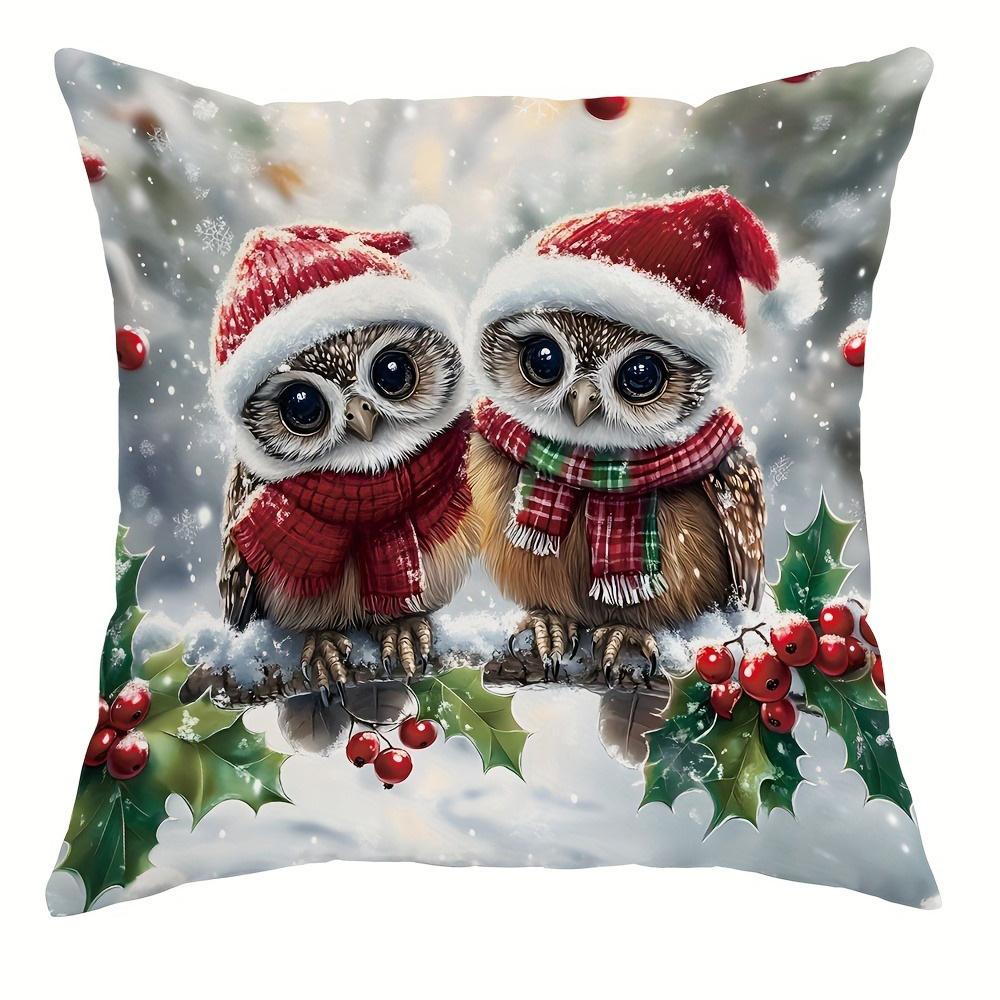 Christmas Pillowcases: Adorable Animal Skaters for Festive Home Decor sofas, bedroom pillow covers, holiday gifts