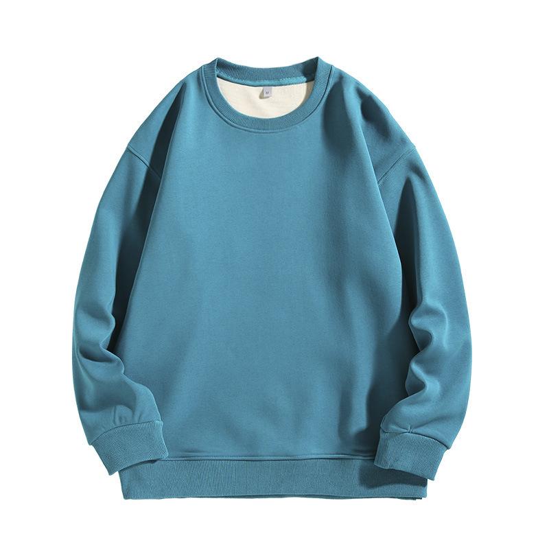 Men's Women's 100% Cotton Oversized Winter Clothes Plus Velvet Top Blouse Long Sleeve T-Shirts Pullovers Sweatshirts For Men