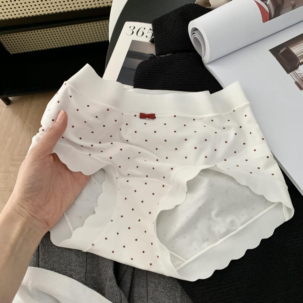 Ladies Summer Lovely Polka Dot High Spring Breathable Crotch Waist Triangle Briefs