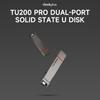 Thinkplus TU200 Pro USB3.2/Typ-C Tragbares Solid-State-U-Disk-USB-Flash-Laufwerk aus Metall mit zwei Anschlüssen