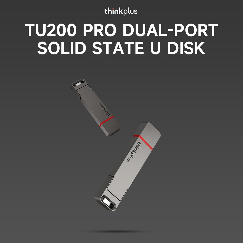 Thinkplus TU200 Pro USB3.2/Type-C Unidade flash USB portátil de estado sólido de porta dupla de metal