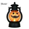 Durable Plastic Lamp Halloween Pumpkin Lantern, Flickering LED Lamp, Vintage Handheld Spooky Night Decor Oil for Tabletop Indoor Outdoor Party
