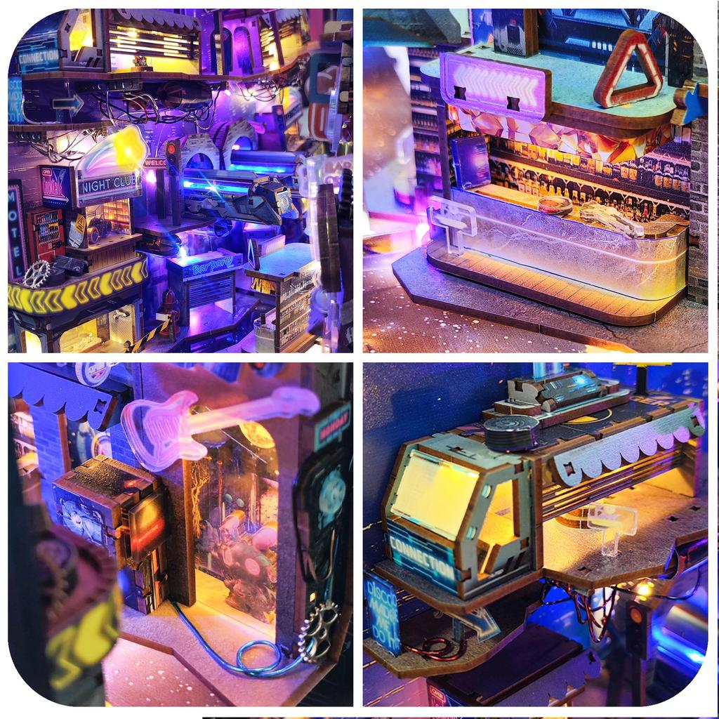 QmXCyzl DIY Dollhouse Toy Store Miniature Furniture Room Decor Craft Kit Includes Dust Cover and Touch LED Adult Birthday Gift for Beginners Switch,